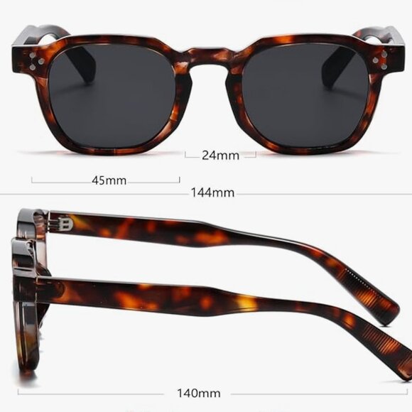 AIEYEZO Fashion Sunglasses for Men Women Classic Square Sun Glasses Thick Frame - Picture 5 of 5